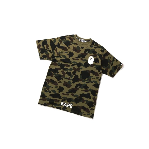 Army Green A BATHING APE 1st Camo Bathing Ape Tee Short Sleeve Men's T Shirts | HC7620419