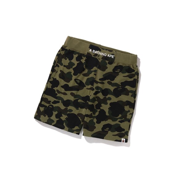 Army Green A BATHING APE 1st Camo Sweat Men's Shorts | FD0245736