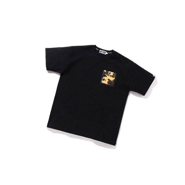 Black A BATHING APE 1st Camo Pocket Tee Short Sleeve Men's T Shirts | KT2516470