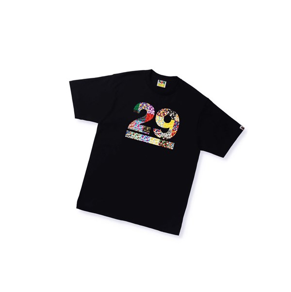 Black A BATHING APE A Bathing Ape 29th Anniversary Tee Short Sleeve Men's T Shirts | GI7249013