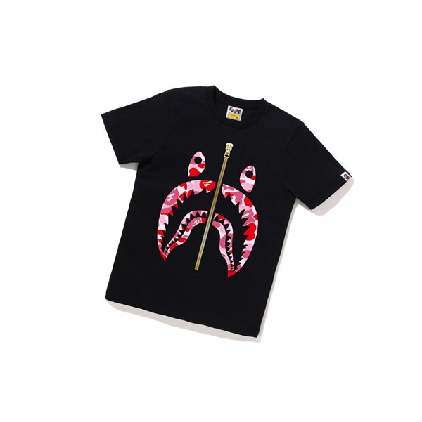 Black A BATHING APE Abc Camo Shark Tee Short Sleeve Women's T Shirts | US8694172