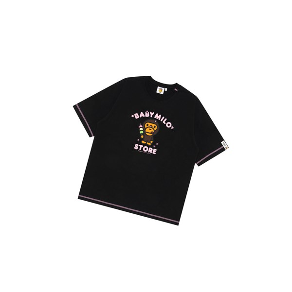 Black A BATHING APE Baby Milo Boxy Fit Tee Short Sleeve Women's T Shirts | JT9237845