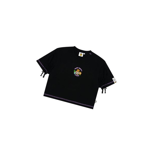 Black A BATHING APE Baby Milo Cropped Fit Tee Short Sleeve Women's T Shirts | TS1602547