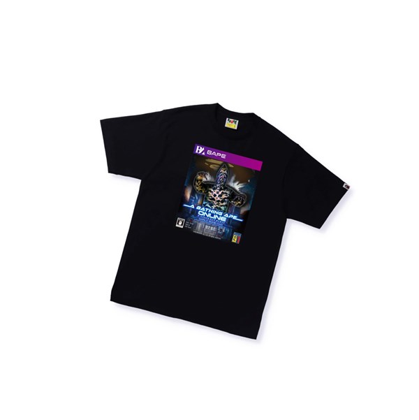 Black A BATHING APE Bape Game Package Tee Short Sleeve Men's T Shirts | TN5349078