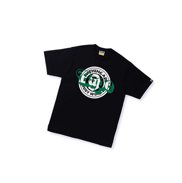 Black A BATHING APE Busy Works Multi Print Tee Short Sleeve Men's T Shirts | OI1368907