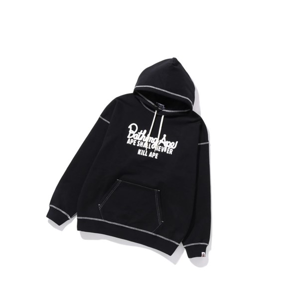 Black A BATHING APE Color Stitching Oversized Pullover Women's Hoodie | ST6420571