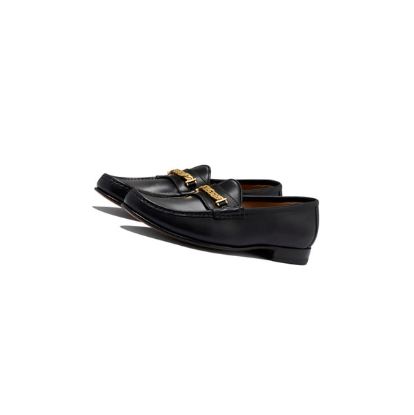 Black A BATHING APE Gold Chained Loafers & Moccasins Men's Loafers | GJ3952170