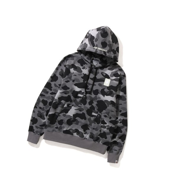 Black A BATHING APE Grid Camo Pullover Men's Hoodies | QD0815629