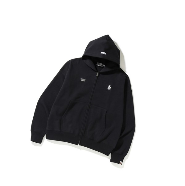 Black A BATHING APE Ursus Loose Fit Zip-up Zip Throughs Men's Hoodie | IR5403812