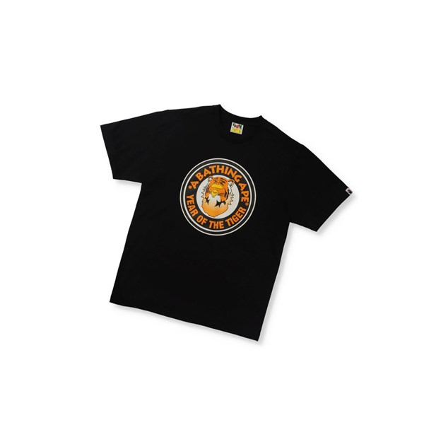 Black A BATHING APE Year Of The Tiger Tee Short Sleeve Men's T Shirts | KH6071598