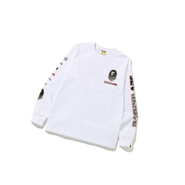 Bleached White A BATHING APE Graphic #1 L/S Tee Long Sleeve Men's T Shirts | NG6970345