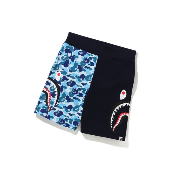 Blue A BATHING APE Abc Camo Side Shark Sweat Men's Shorts | RZ8972015