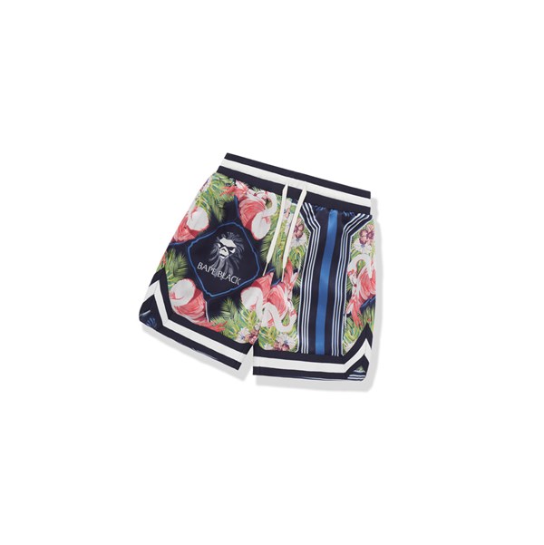 Blue A BATHING APE Floral Print Ape Head Men's Shorts | OW0942658