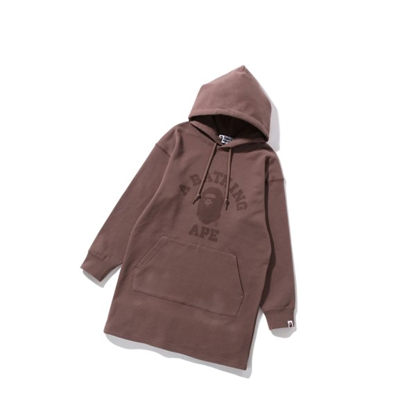 Brown A BATHING APE Ape Head One Point Onepiece Knee Length Dresses Women's Dress | NF6157903