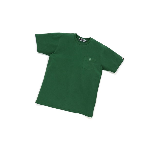 Emerald A BATHING APE One Point Overdye Pocket Tee Short Sleeve Men's T Shirts | XN0827943