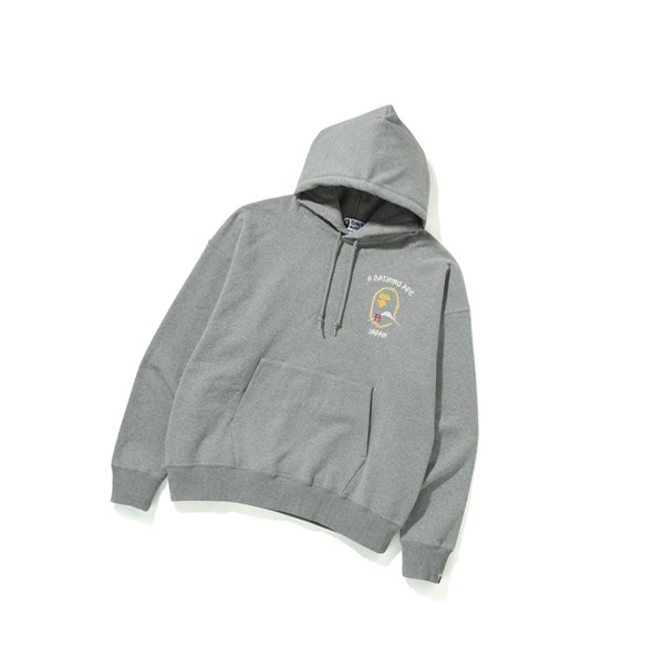 Grey A BATHING APE Japan Loose Fit Pullover Men's Hoodie | GP0351472