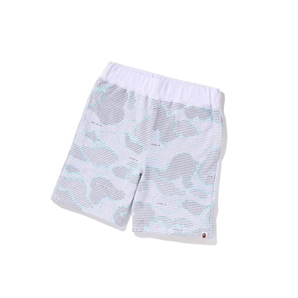 Grey A BATHING APE Text Code Camo Sweat Short Men's Shorts | JM3512946