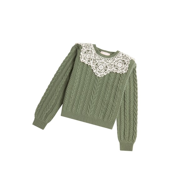 Light Green A BATHING APE Asymmetric Knit Sweater Crew Neck Knitwear Women's Blouse | AJ9634281