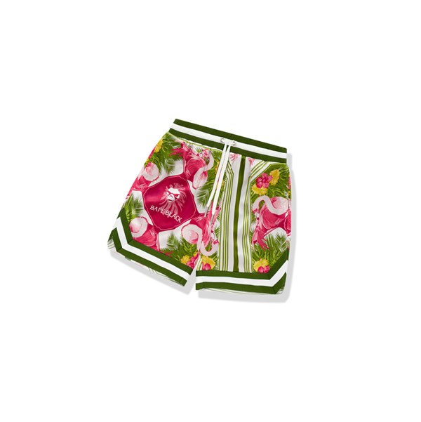 Light Green A BATHING APE Floral Print Ape Head Men's Shorts | TX3956214