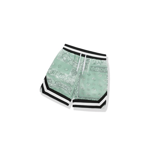 Light Green A BATHING APE Paisley Print Men's Shorts | KM2146389