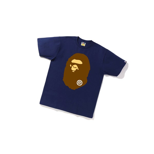 Navy Blue A BATHING APE Big Ape Head Tee Short Sleeve Men's T Shirts | DR6259710