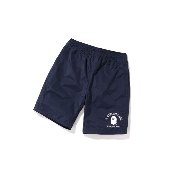 Navy Blue A BATHING APE Nylon Beach Men's Shorts | KU6827391