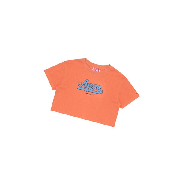 Orange A BATHING APE Graphic Cropped Tee Short Sleeve Women's T Shirts | KU7650234