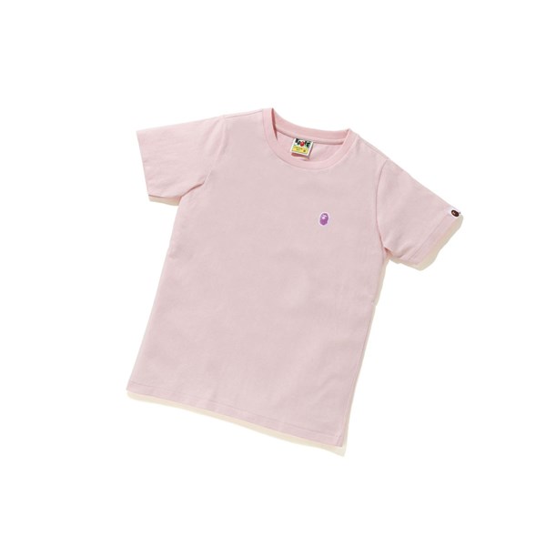 Pink A BATHING APE Ape Head One Point Tee #4 Short Sleeve Women's T Shirts | MH7351896