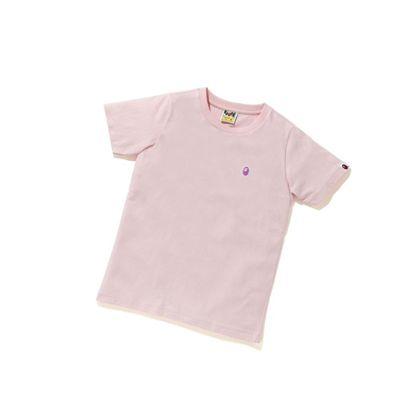 Pink A BATHING APE Ape Head One Point Tee Short Sleeve Women's T Shirts | MQ6150839