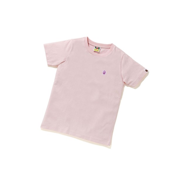 Pink A BATHING APE Ape Head One Point Tee #1 Short Sleeve Women's T Shirts | NQ1986754