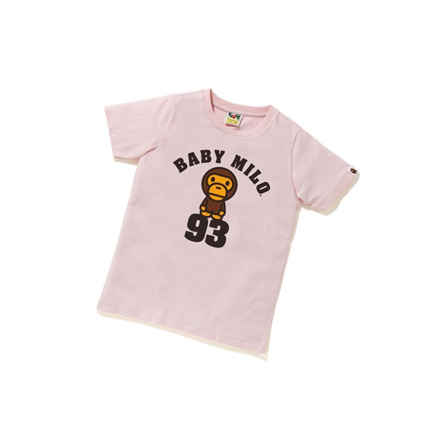 Pink A BATHING APE Baby Milo On 93 Tee Short Sleeve Women's T Shirts | DN5290714