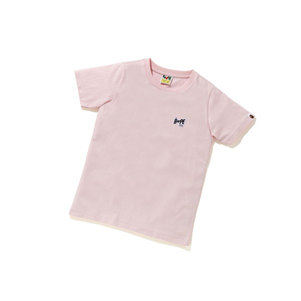 Pink A BATHING APE Bape Sta Logo One Point Tee Short Sleeve Women's T Shirts | EB1279645