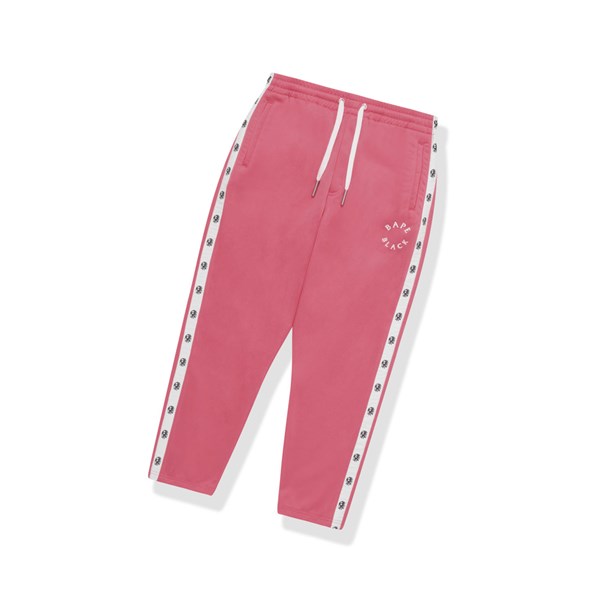 Pink A BATHING APE Logo Track Long Men's Pants | VD1437982