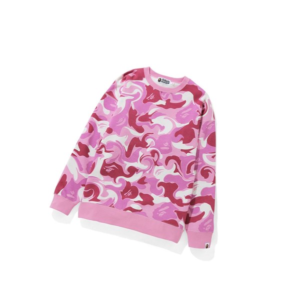 Pink A BATHING APE Marble Camo Oversized Crewneck Women's Sweatshirts | CM2197654