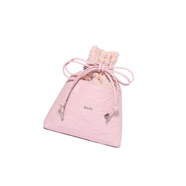 Pink A BATHING APE Solid Camo Drawstring Women's Backpacks | WS9276458