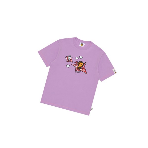 Purple A BATHING APE Baby Milo Print Tee Short Sleeve Men's T Shirts | PA6019423