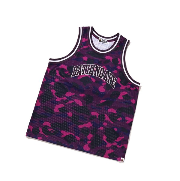 Purple A BATHING APE Color Camo Basketball Tank Top Men's Tank Tops | RF6123547