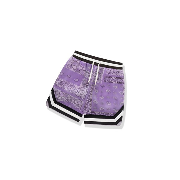 Purple A BATHING APE Paisley Print Men's Shorts | QK8025769