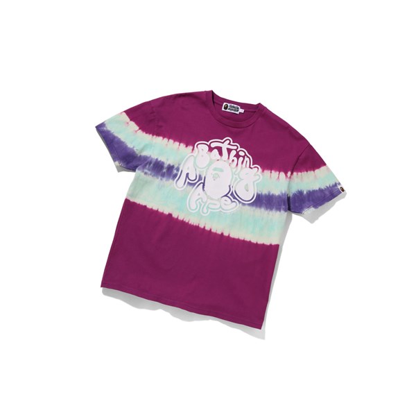 Purple A BATHING APE Tie-dye Oversized Tee Short Sleeve Women's T Shirts | EH3219765