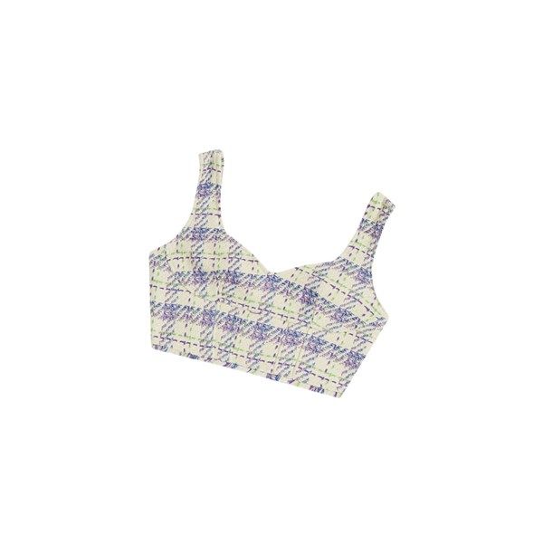 Violet A BATHING APE Checked Crop Top Sleeveless Blouse Women's Blouse | HL4739502