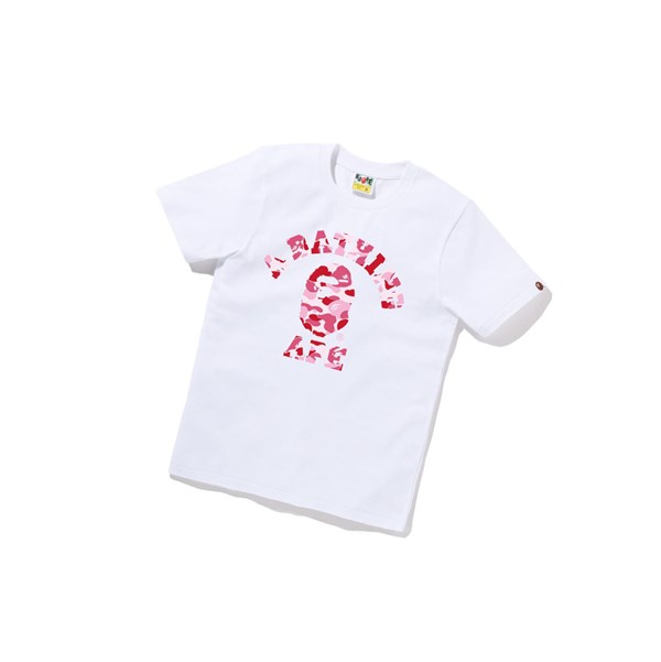 White A BATHING APE Abc Camo College Tee Short Sleeve Women's T Shirts | CN5617230