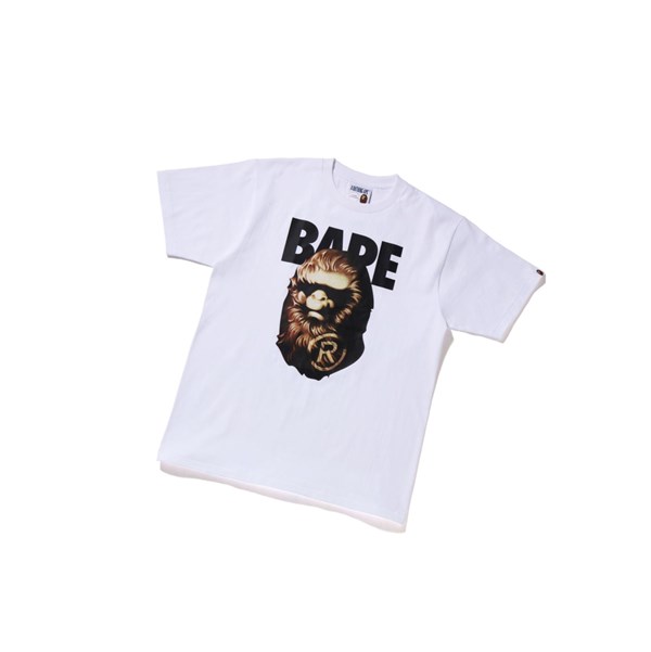 White A BATHING APE Ape Head Tee Short Sleeve Men's T Shirts | UH0861972