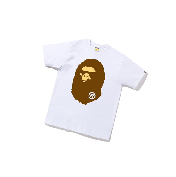 White A BATHING APE Big Ape Head Tee Short Sleeve Men's T Shirts | UD3860917