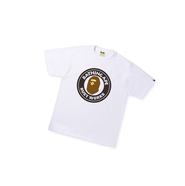 White A BATHING APE Busy Works Tee Short Sleeve Men's T Shirts | TI1035827