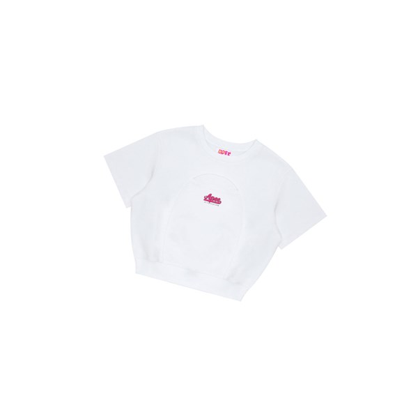 White A BATHING APE Cropped Logo Women's Sweatshirts | MC5934618