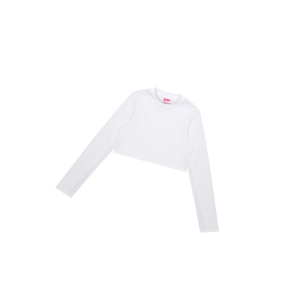 White A BATHING APE Cropped Turtle Neck Top Long Sleeve Blouse Women's Blouse | LR9712835