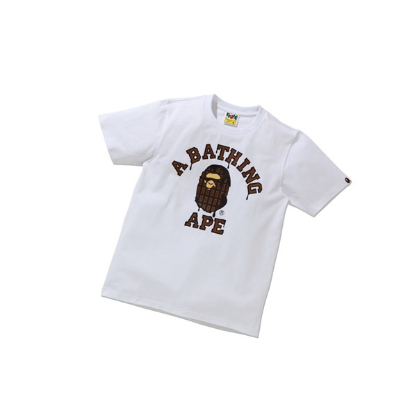 White A BATHING APE Valentine Chocolate Ape Head Tee Short Sleeve Women's T Shirts | CP8260759