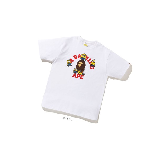 White A BATHING APE X Minions Tee01 Short Sleeve Men's T Shirts | XF0273698