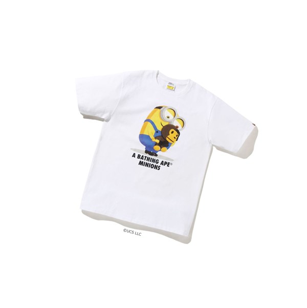 White A BATHING APE X Minions Tee08 Short Sleeve Men's T Shirts | ZV0976854