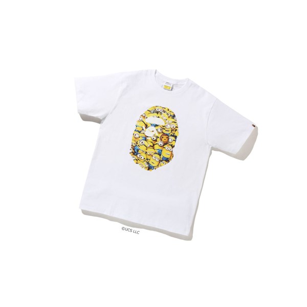 White A BATHING APE X Minions Tee09 Short Sleeve Men's T Shirts | JV7401826